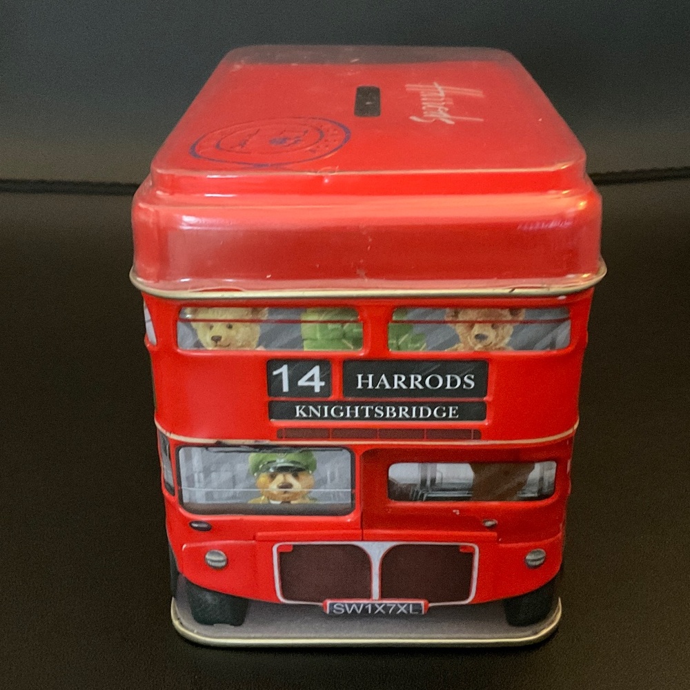 London red bus coin bank, empty tin, 4 x 5 - Picture 4 of 7